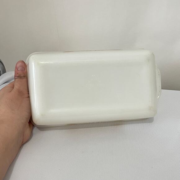 Vintage Fire King Wheat Pattern 409 Loaf Pan Dish 1 Qt USA Baking Dish 9x5 - Picture 5 of 11